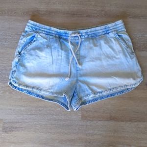 Washed Out Denim Shorts